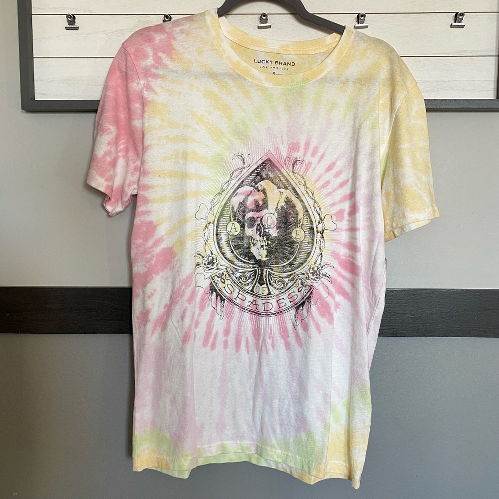 LUCKY BRAND womans graphic T-short sleeve tie dye size small NWT - Picture 1 of 11